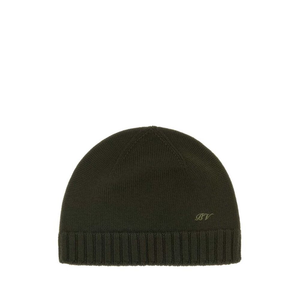 Bottega Veneta Men Olive Green Wool Beanie Hat